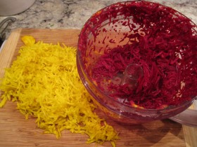 Shredded Yellow and Red Beets