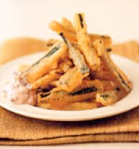 Crispy Zucchini Sticks with Olive Dip