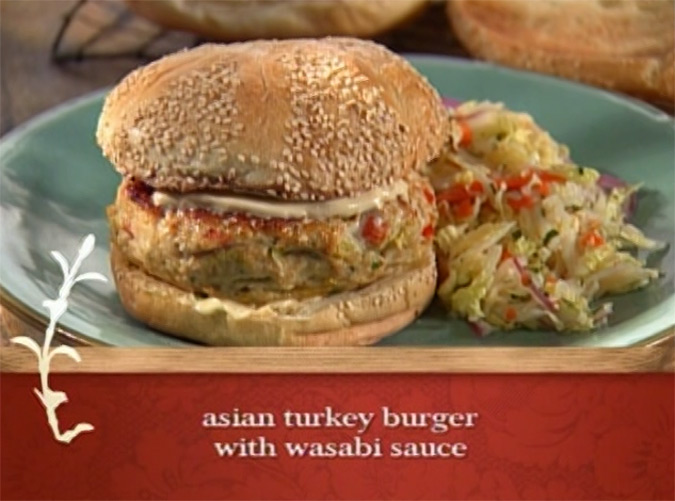 Asian Turkey Burgers with Wasabi Sauce
