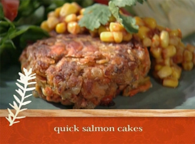 Quick Salmon Cakes With Corn Salsa Sara Moulton 1486