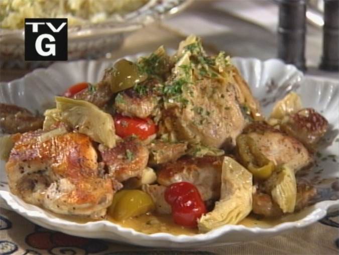 Chicken with Sausage and Hot Cherry Peppers Sara MoultonSara Moulton