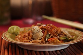 Crispy Oyster and Bacon Pad Thai