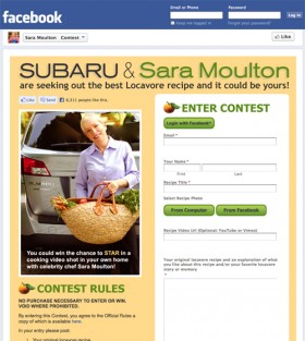 Subaru and Sara Moulton Locavore Contest