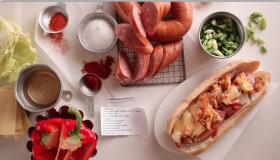 502 KIELBASA SANDWICHES WITH KIMCHI AND CHEDDAR 1