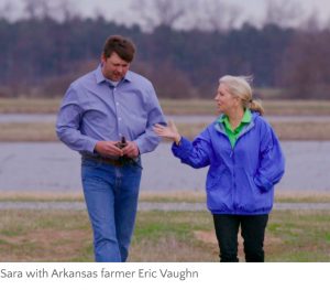 Sara with Arkansas farmer Eric Vaught
