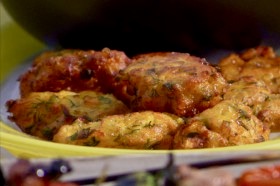A plate of food on a table