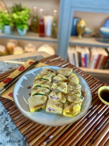 Scallion Crepes with Egg